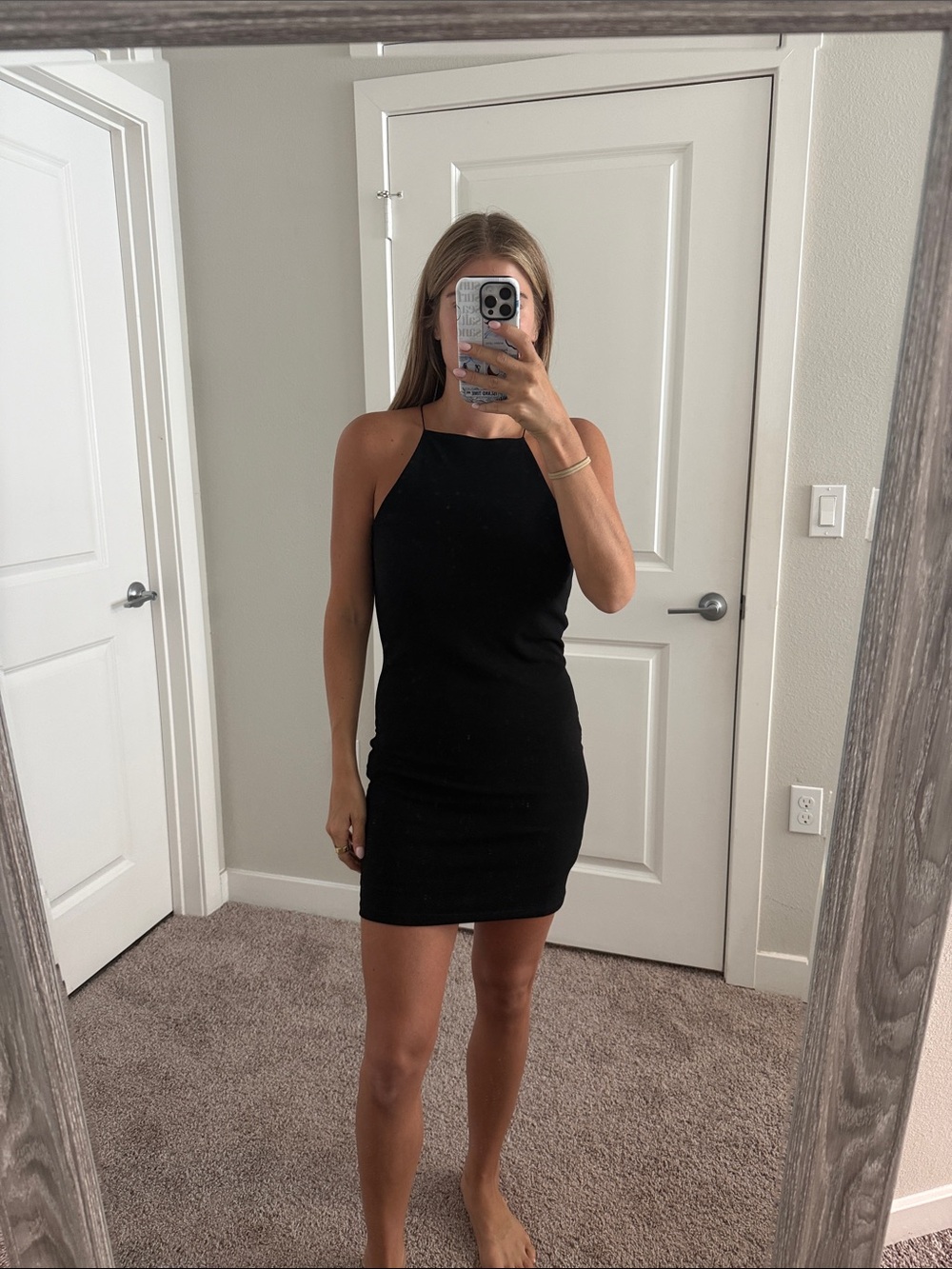 Black mini dress